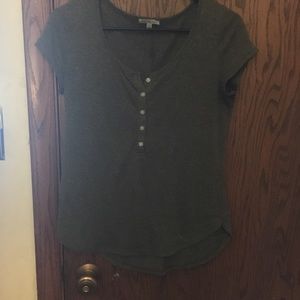 Dark green button down v-neck